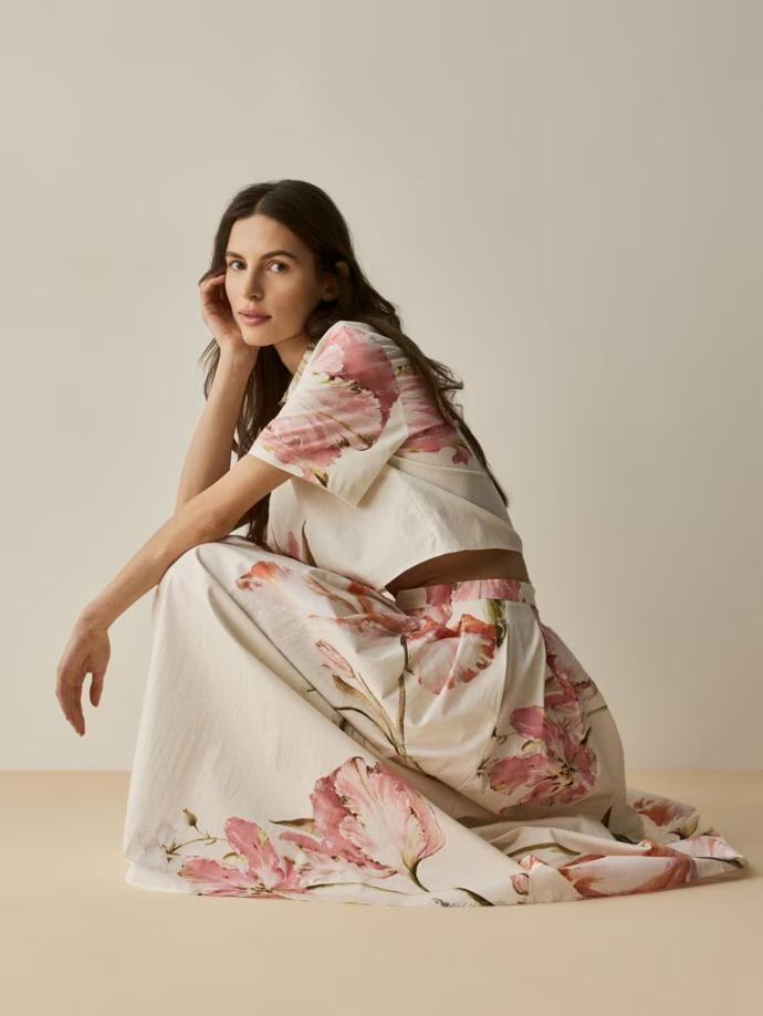 Košile a midi sukně s květinovým vzorem, Reserved, košile 699 Kč, sukně 899 Kč