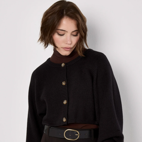 Zkrácený kardigan, Apricot, 949 Kč