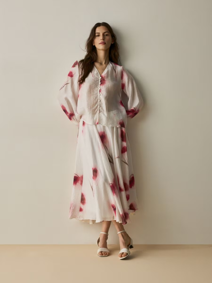 Vzorovaná halenka a sukně, Reserved, halenka 759 Kč, sukně 1199  Kč