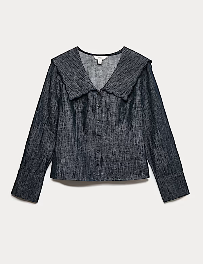 Džínová košile s límcem, Marks&Spencer, 1199 Kč