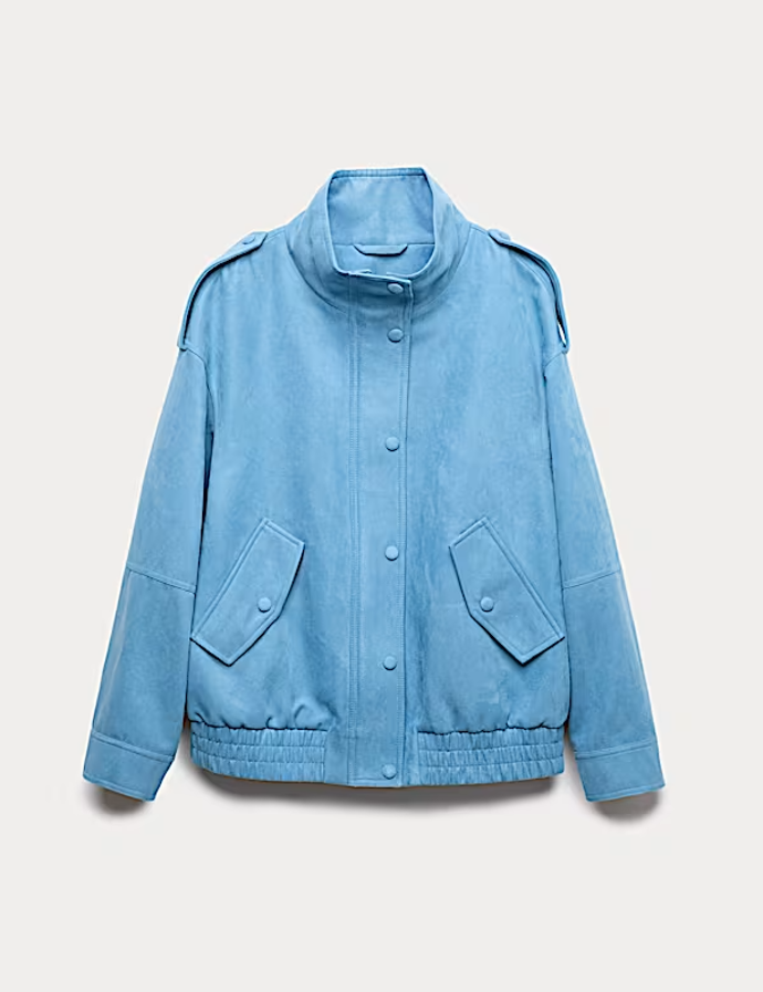 Semišová bunda bomber se stojáčkem, Marks&Spencer, 2599 Kč