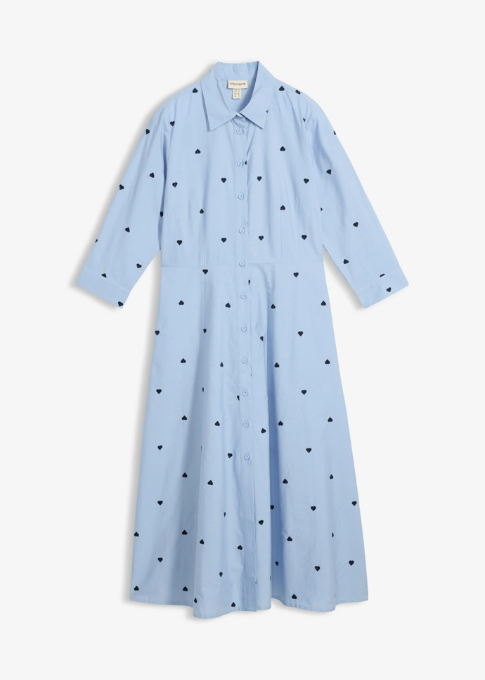 Košilové šaty z čisté organické bavlny, Bonprix, 1379 Kč