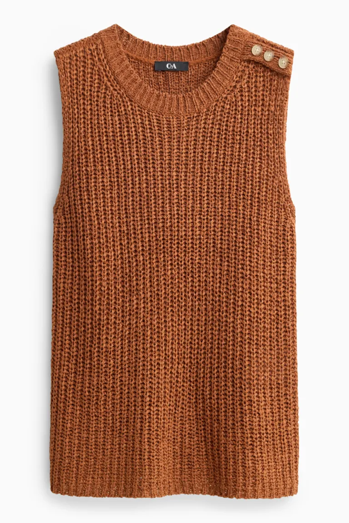 Svetrová vesta, C&A, 498 Kč