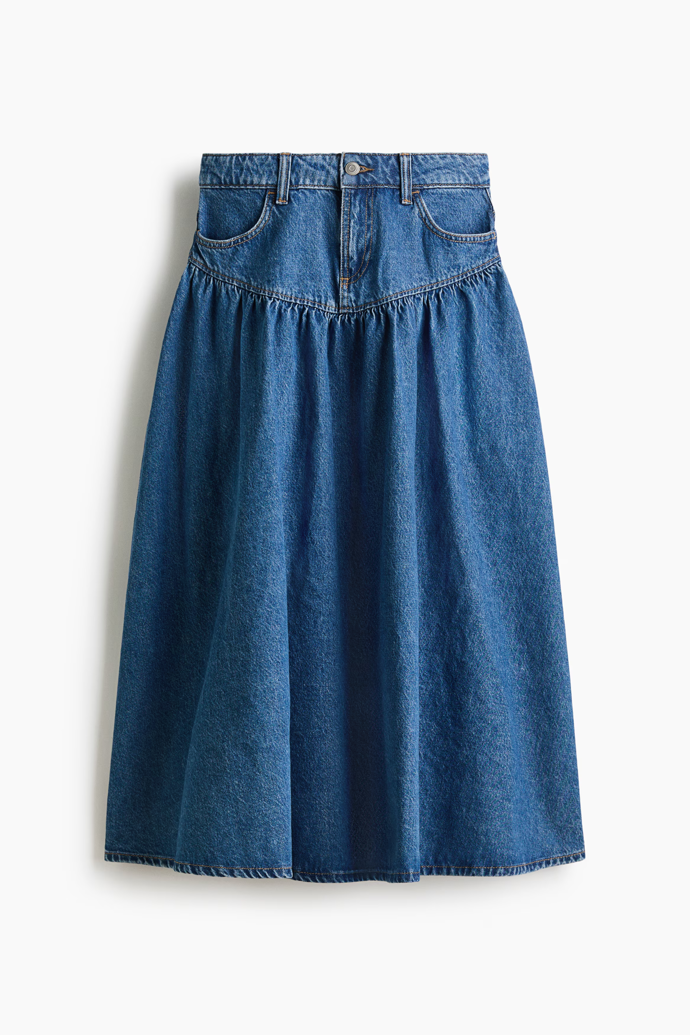 Nabíraná džínová sukně, H&M, 859 Kč