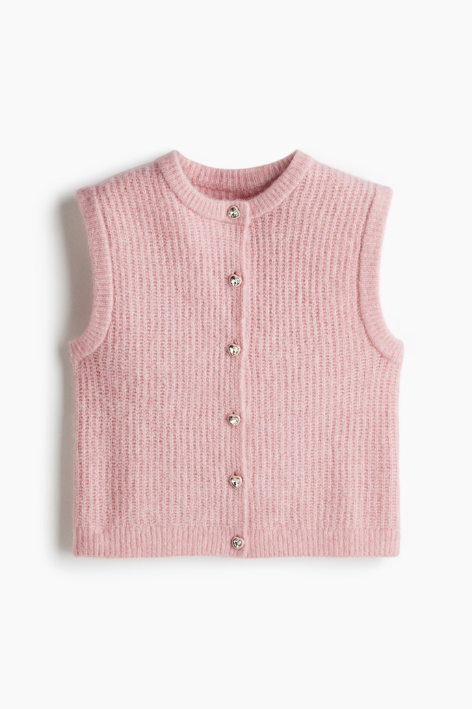 Vesta z žebrovaného úpletu, H&M, 619 Kč