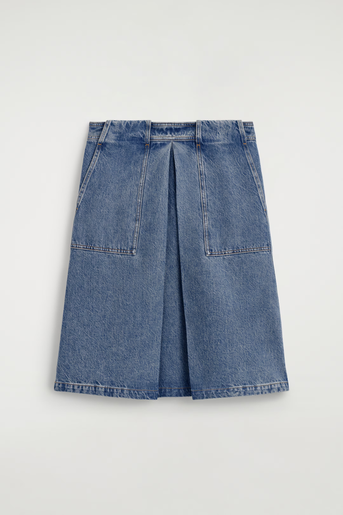 Džínová sukně áčkový střih, H&M, 859 Kč