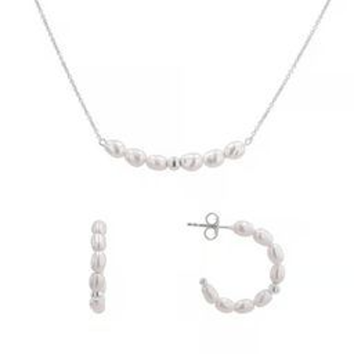 Sada stříbrných šperků s perlami, Eppi, 6090 Kč