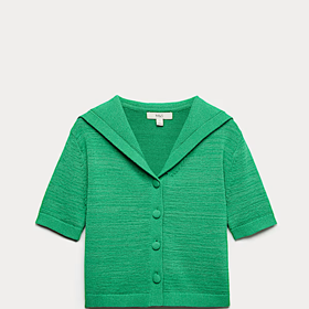 Kardigan s námořnickým límečkem ze směsi bavlny, Marks&Spencer, 999 Kč