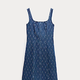 Džínové žakárové midi šaty, Marks&Spencer, 1699 Kč