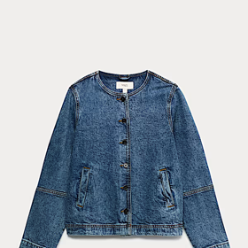 Džínová bunda bez límce, Marks&Spencer, 1099 Kč