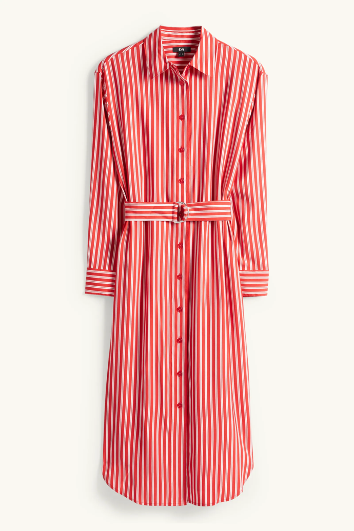 Košilové šaty s páskem, C&A, 698 Kč
