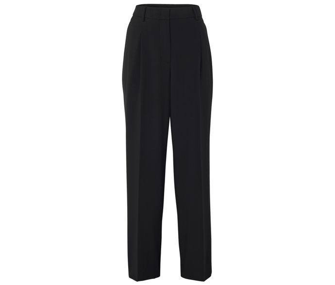 Uhlazenost trenčkotu i košile vyváží třeba tyto pohodlné tkané kalhoty. Jsou od značky Tchibo a vyjdou vás na 999 Kč.