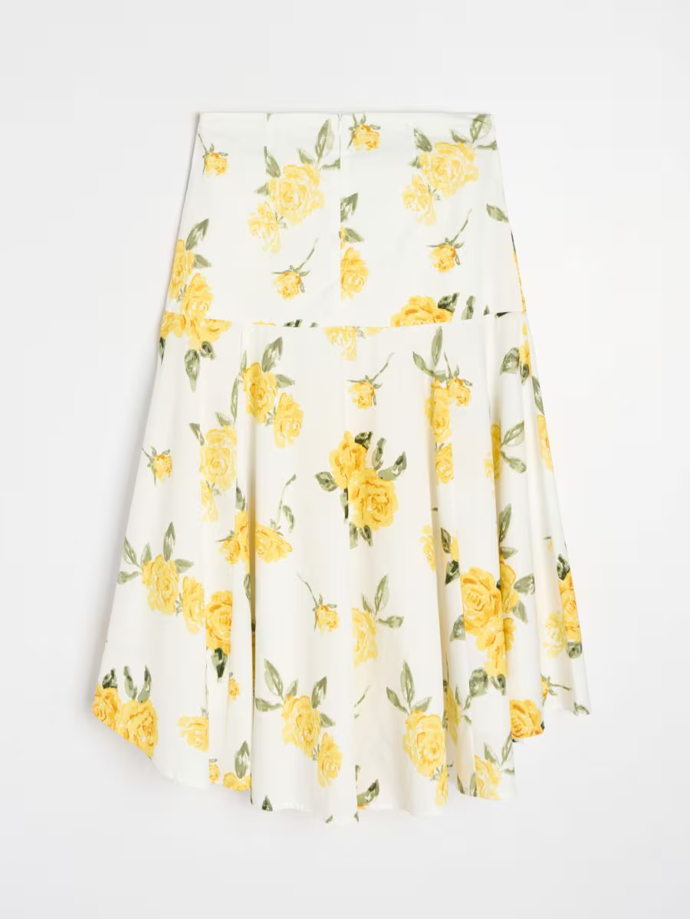 Rozšířená bavlněná midi sukně s květinovým vzorem, Sinsay, 269 Kč