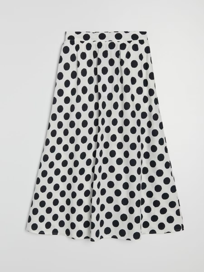Bavlněná rozšířená midi sukně s puntíky, Sinsay, 269 Kč