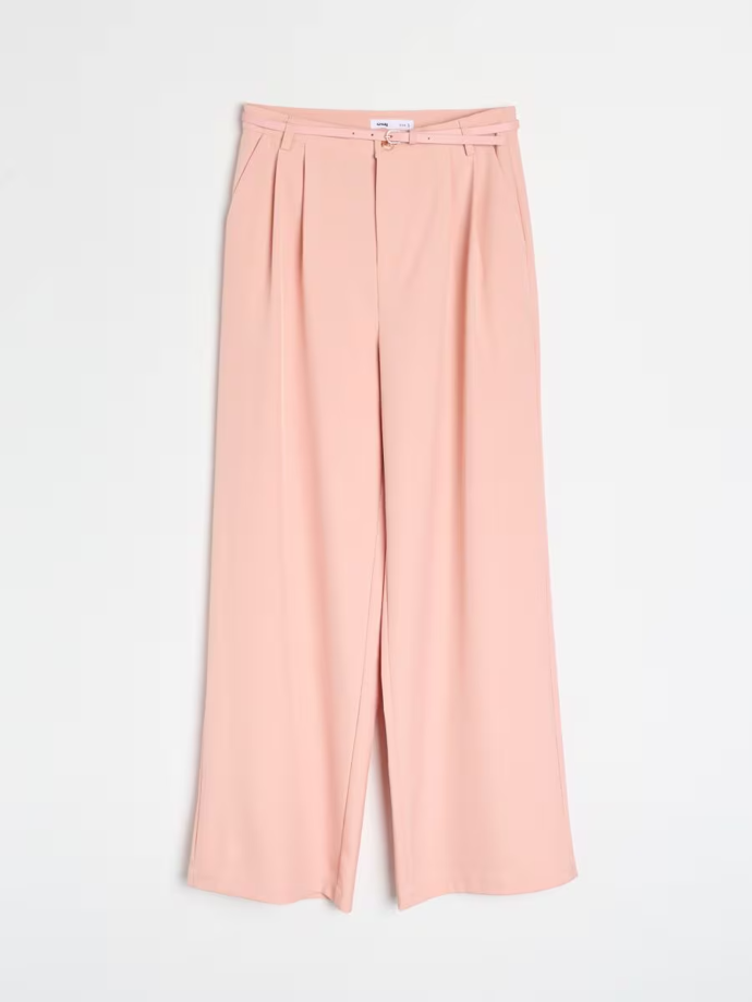 Kalhoty s širokými nohavicemi s páskem, Sinsay, 359 Kč