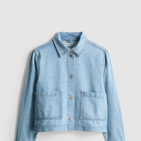 Bavlněná džínová bunda s našitými kapsami, Primark, 470 Kč