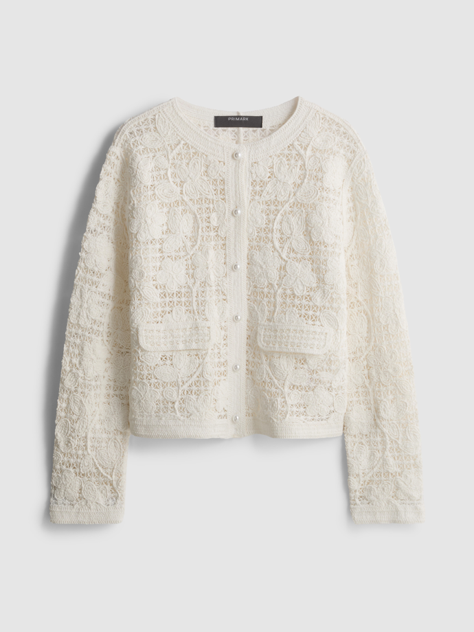 Květovaný háčkovaný kardigan, Primark, 675 Kč