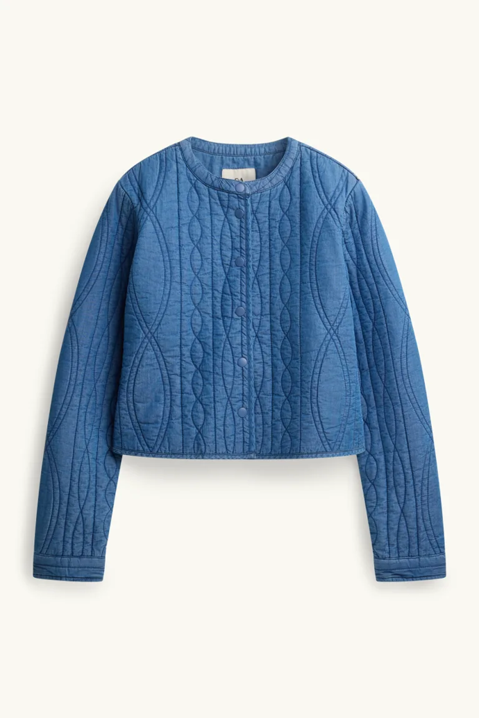 Džínová prošívaná bunda, C&A, 998 Kč