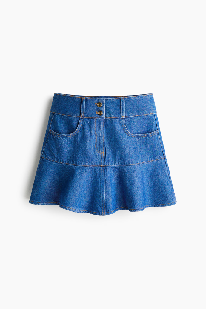 Džínová minisukně s volánem, H&M, 479 Kč