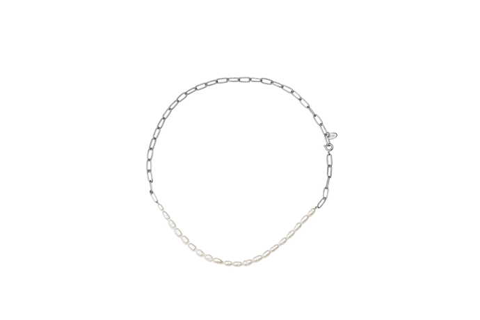 Stříbrný náhrdelník s perlami, franco bene, 1690 Kč