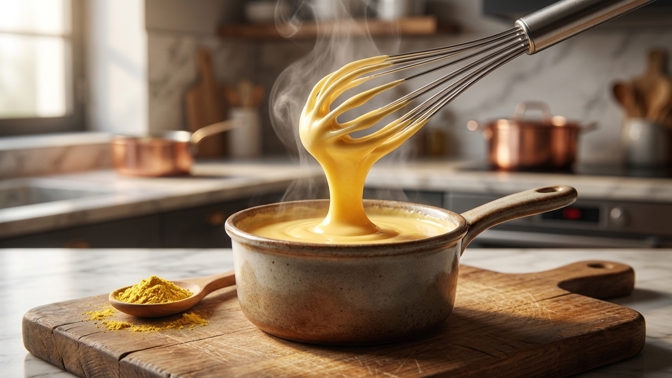 Sýr už se vám v omáčce nikdy nesrazí do nevzhledných chuchvalců: Tato lžíce ze spíže vymaže hrudky a zajistí snovou hladkost