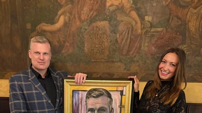 FOTO: Lucie Gelemová namalovala portrét Filipa Turka.