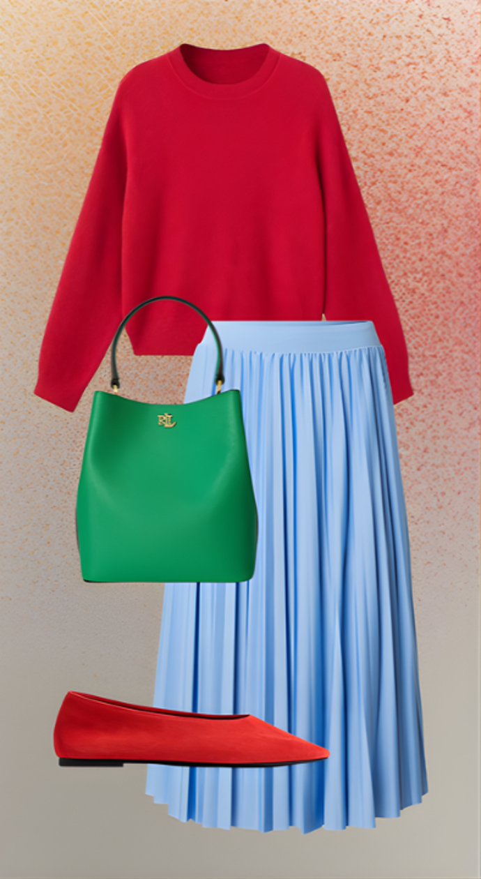 Třetí outfit kombinuje sofistikovanost s pohodlím.