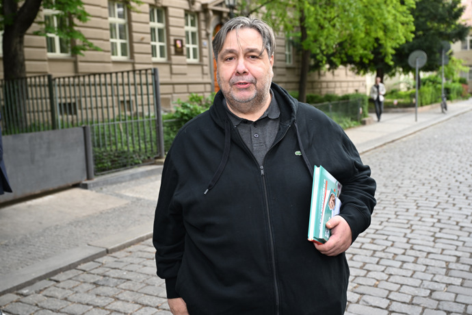 Luboš Xaver Veselý na křtu knihy.