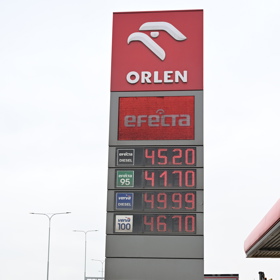 Včerejší ceny na Čerpací stanici ORLEN.