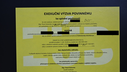 FOTO: Exekuční výzva pro Jakuba V.