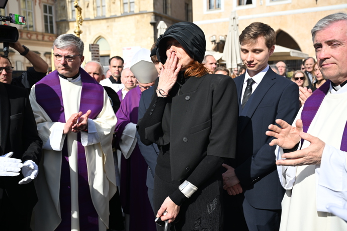 Radka Potměšilová se loučila se svým manželem Janem. 