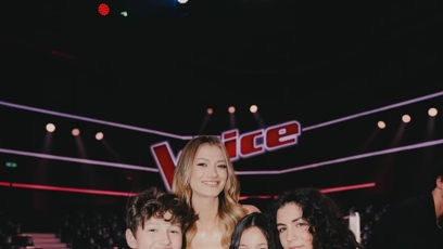 FOTO: Německá zpěvačka Leony s finalisty The Voice Kids.
