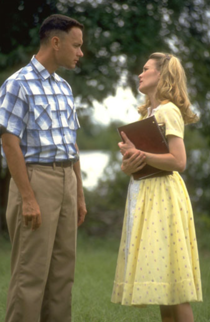 Robin Wright ztvárnila Jenny a Tom Hanks hlavního herce Forresta Gumpa.