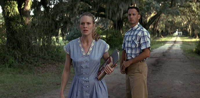 Robin Wright po boku Toma Hankse ve filmu Forrest Gump. 