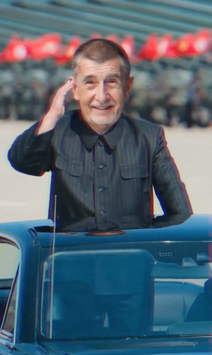 Andrej Babiš je ve videu, které sdílel Petr Fiala na síti X, vyobrazený jako severokorejský vůdce Kim Čong-un.