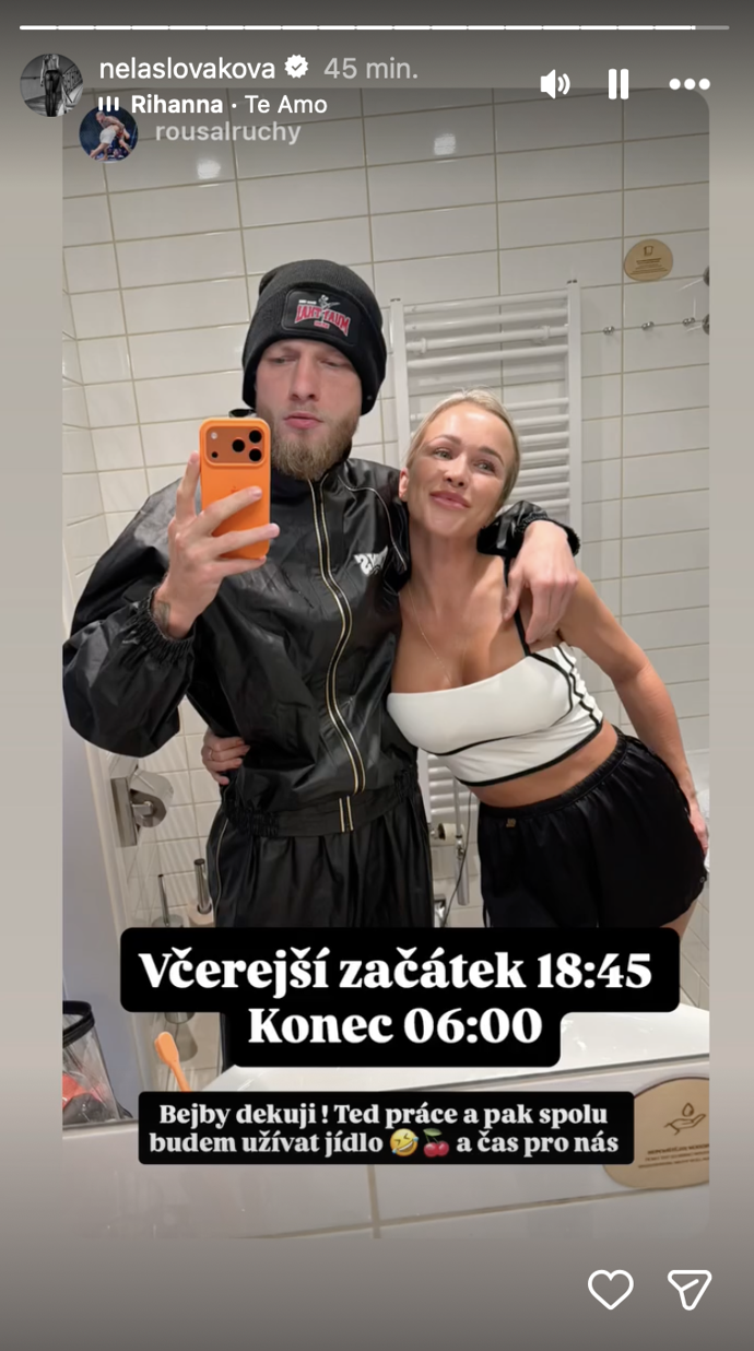 Nela Slováková svého partnera velmi podporuje.
