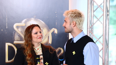 FOTO: Petra Nesvačilová na tiskové konferenci se svým tanečním partnerem Filipem Hudlickým.