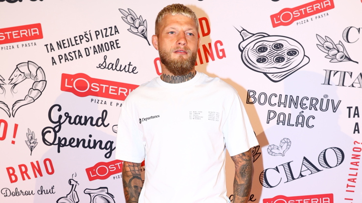 Zápasník Radek Roušal na velkolepém openingu restaurace L'Osteria v Brně.