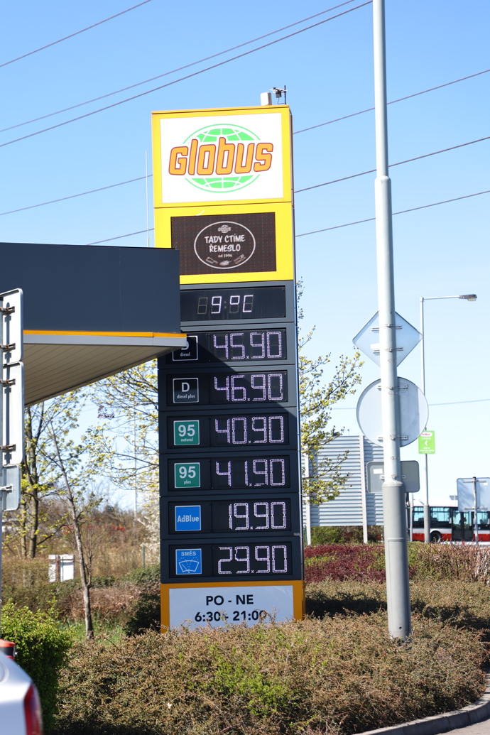Čerpací stanice Globus tradičně drží ceny příjemně nízko.