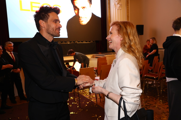 Leoš Mareš byl rád, že ho Aňa Geislerová přišla podpořit. 