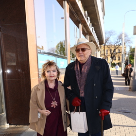 Jan Přeučil dorazil po boku své ženy Evy Hruškové.