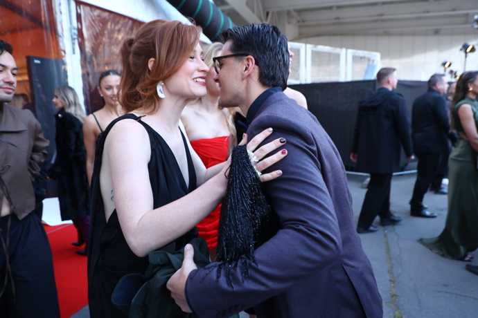 Natálie Halouzková se šla pozdravit s Jakubem Kotkem.