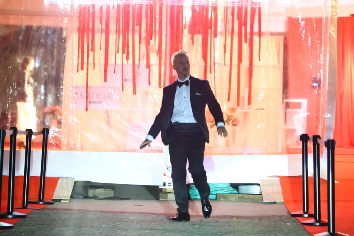 Jakub Bína měl celý večer skvělou náladu.