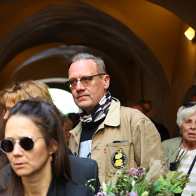 David Matásek dorazil na pohřeb Jana Potměšila.