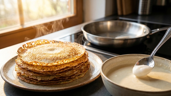 Trik na křupavé palačinky: Proč dát lžíci sádla přímo do těsta?