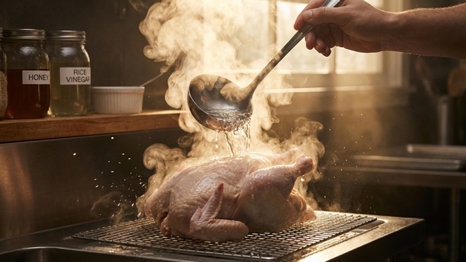 Jak na dokonale křupavé kuře? Zkuste asijský trik s horkou vodou