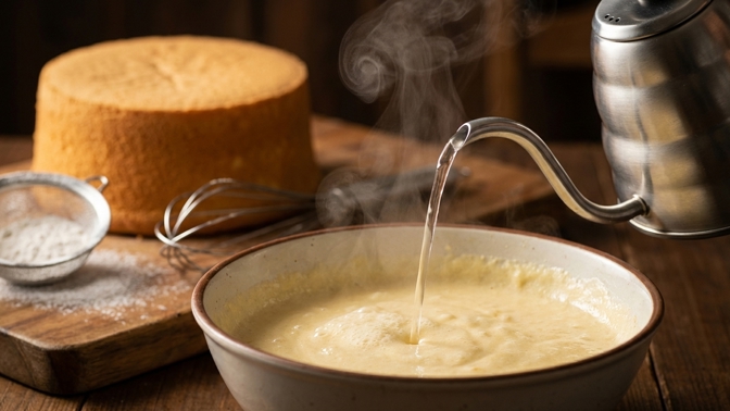 Tajemství nadýchaného piškotu: Horká voda nahradí kypřicí prášek