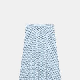 Asymetrická midi sukně s kostkami, Zara, 699 Kč