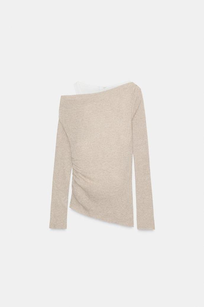 Asymetrické tričko s dvojitým efektem, Zara, 449 Kč