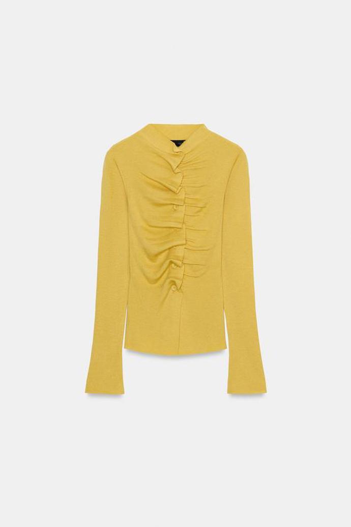 Nabíraný úpletový kardigan, Zara, 699 Kč